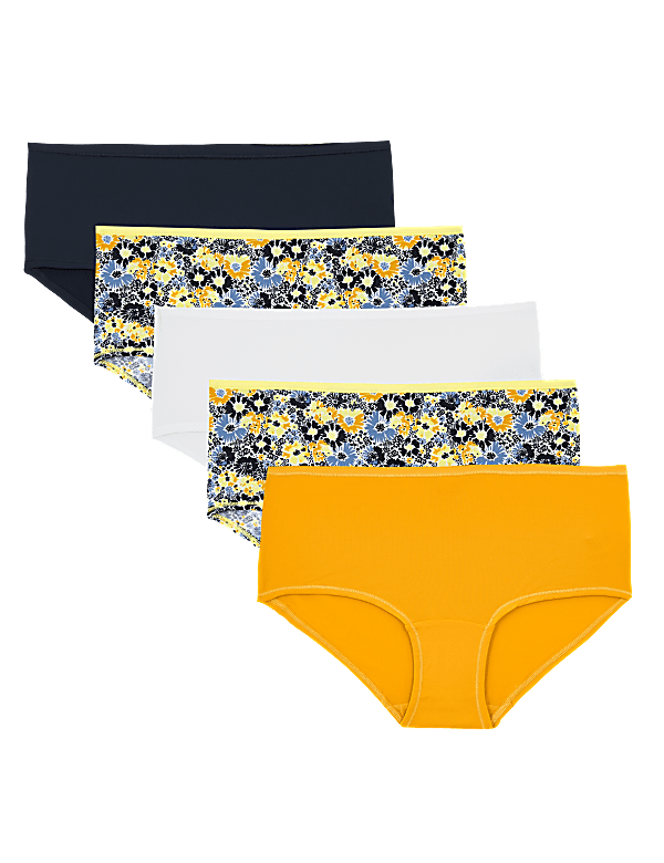 5pk Microfibre Daisy Print Shorts