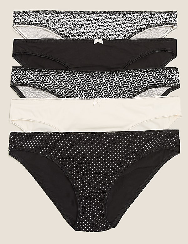 5pk Cotton Lycra® Bikini Knickers