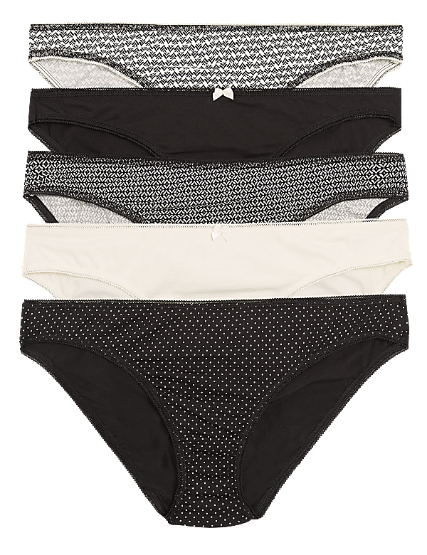 5pk Cotton Lycra® Bikini Knickers