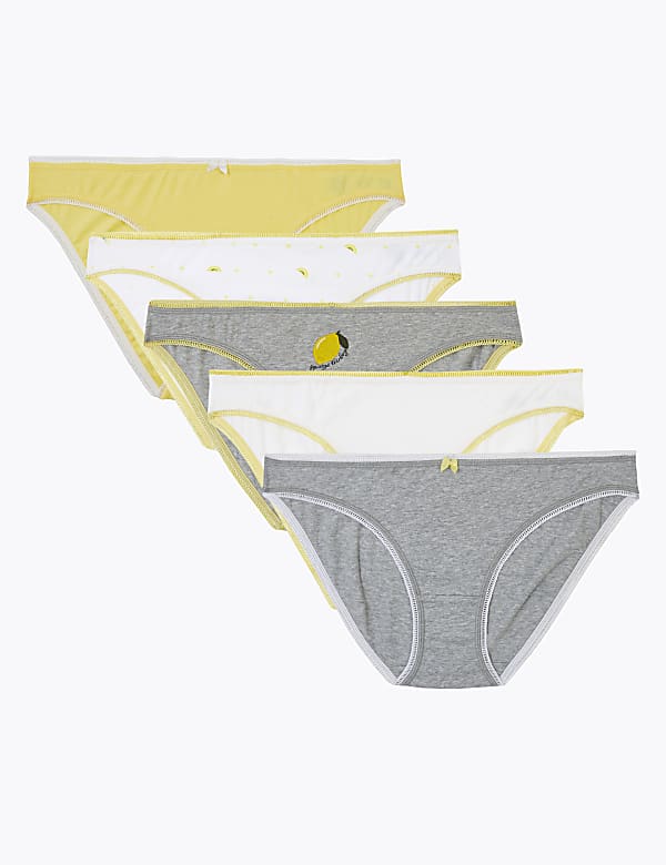 5pk Cotton Lycra® Lemon Bikini Knickers