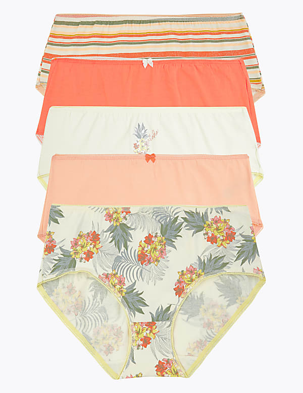 5pk Cotton Lycra® Midi Knickers