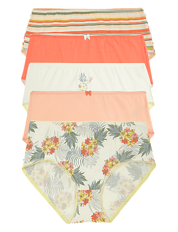 5pk Cotton Lycra® Midi Knickers