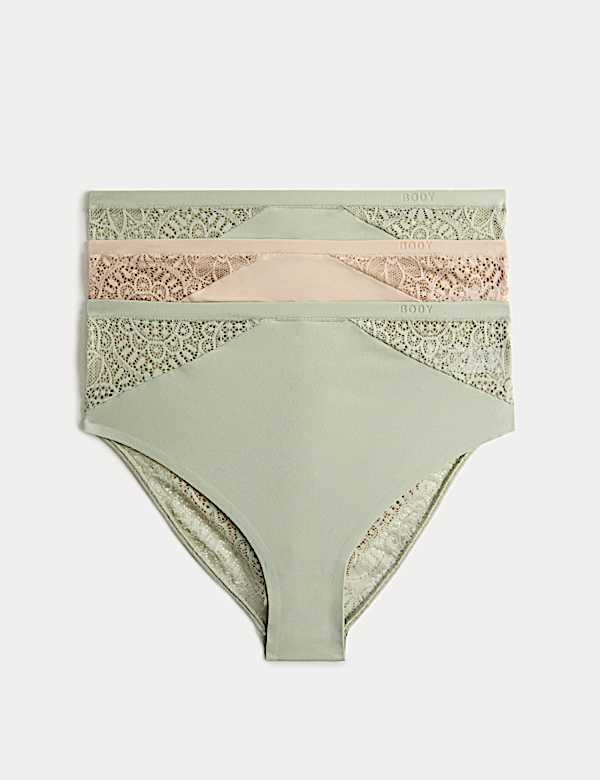 3pk Body Soft&trade; High Waisted Brazilian Knickers