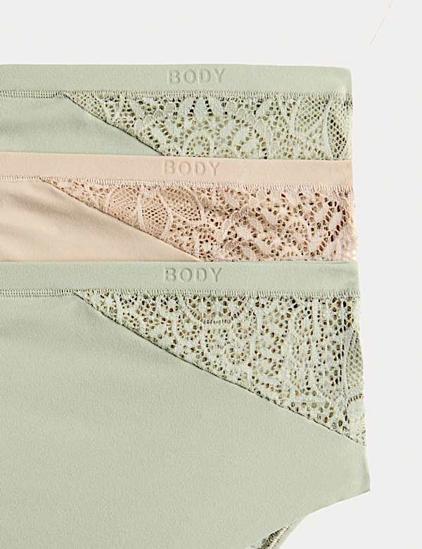 3pk Body Soft&trade; High Waisted Brazilian Knickers