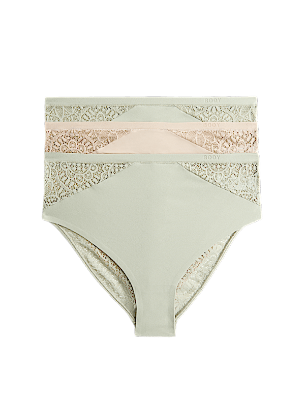 3pk Body Soft&trade; High Waisted Brazilian Knickers