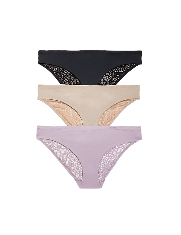 3pk Body Soft™ Lace Bikini Knickers