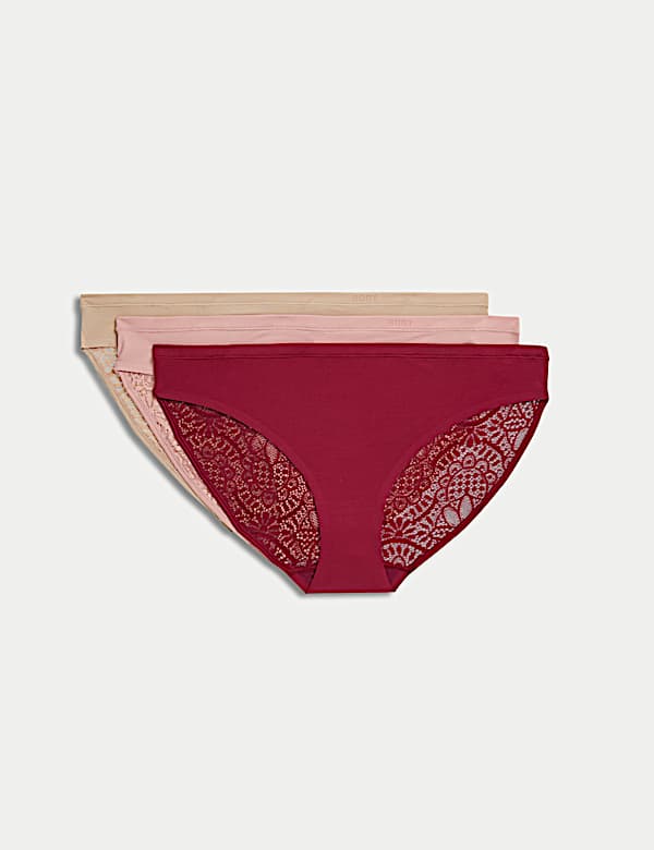 3pk Body Soft&trade; Lace Bikini Knickers