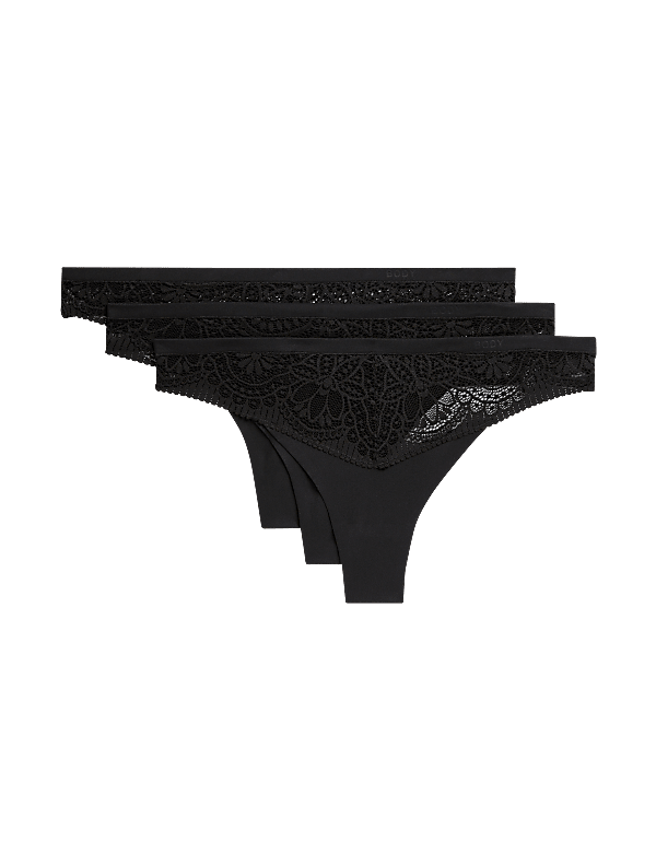 3pk Body Soft™ Lace Thongs