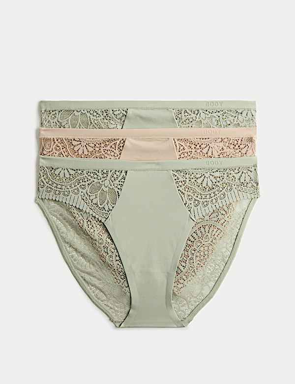3pk Body Soft&trade; High Leg Knickers
