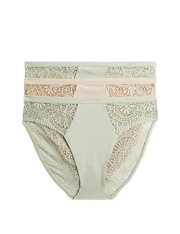 3pk Body Soft&trade; High Leg Knickers