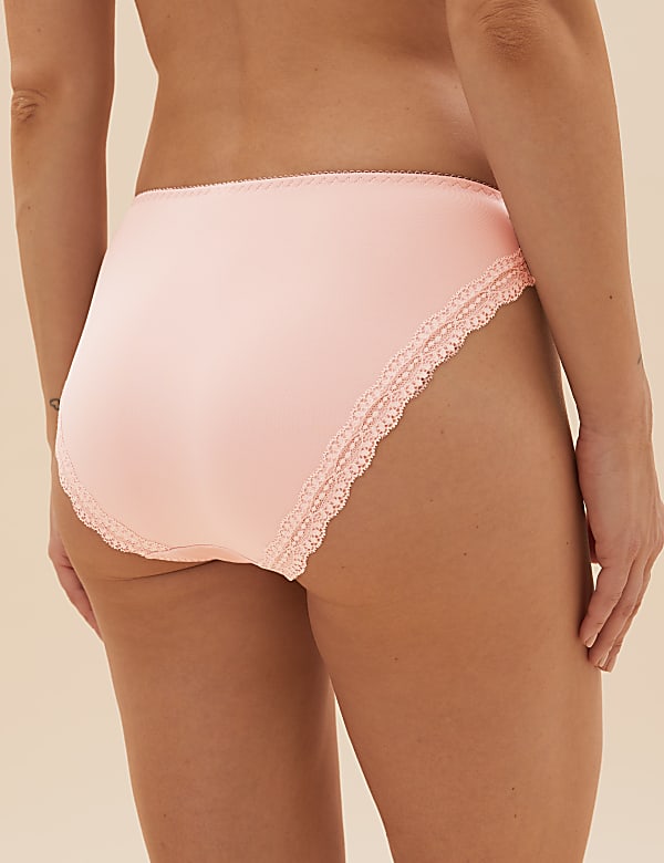 5pk Embroidered High Leg Knickers
