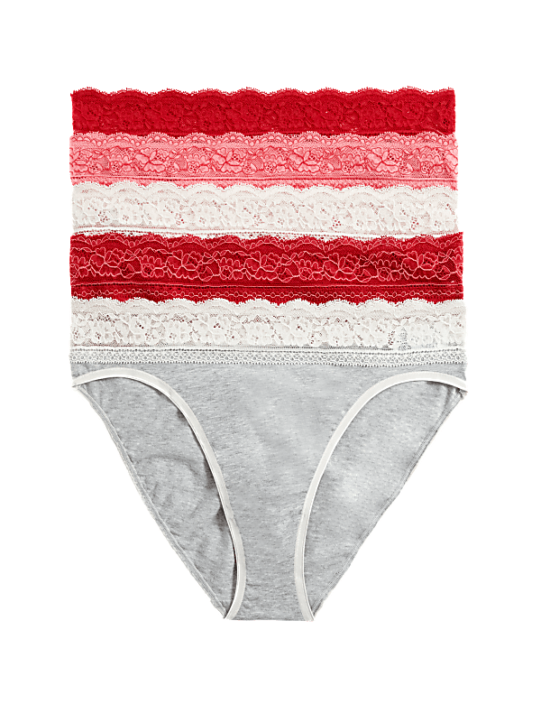 Pack of 5 Printed Lace Trim Knickers