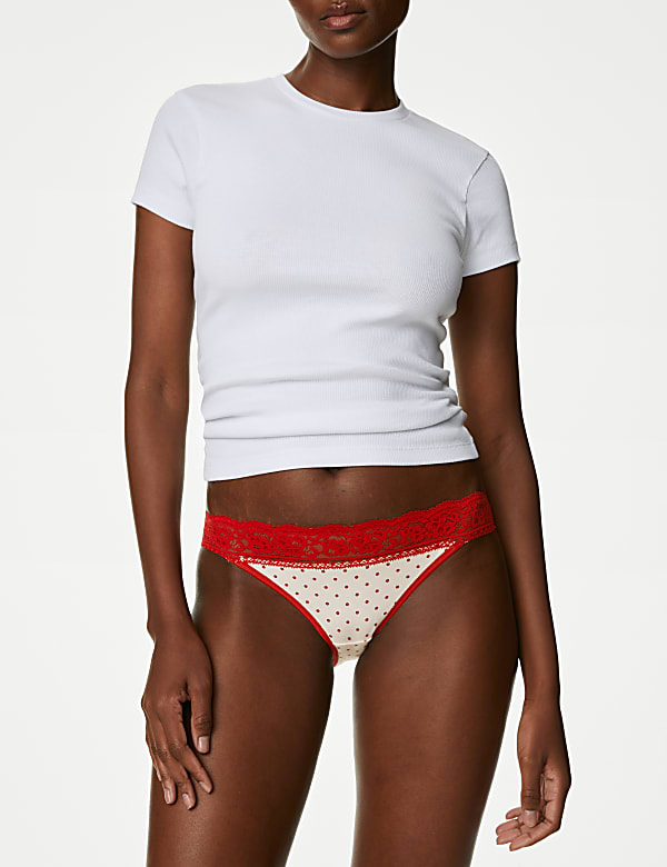 Pack of 5 Printed Lace Trim Knickers