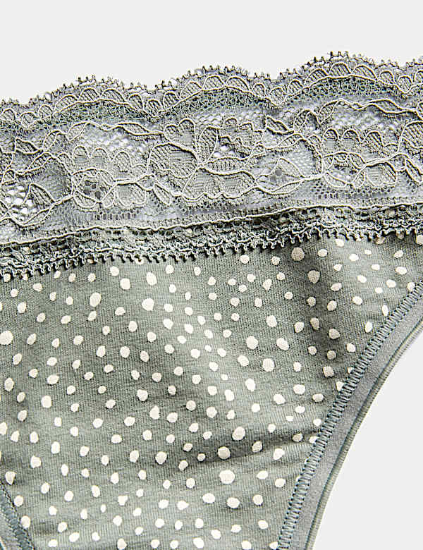 Pack of 5 Printed Lace Trim Knickers