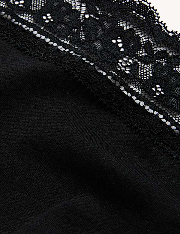 5pk Cotton Lycra® & Lace Full Briefs