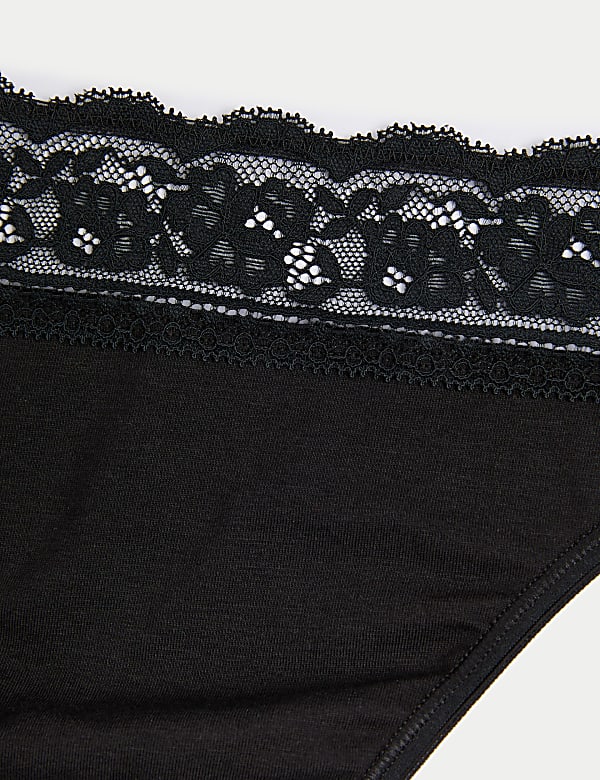 5pk Cotton Lycra® & Lace Knickers