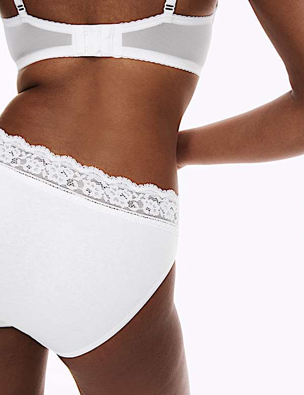 5pk Cotton Lycra® & Lace Knickers