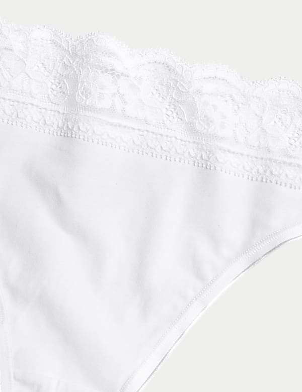 5pk Cotton Lycra® & Lace Knickers
