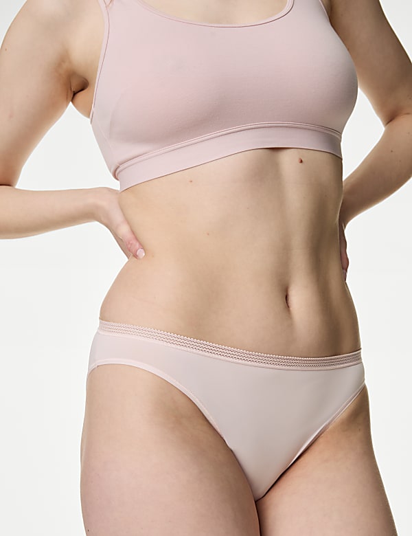 4pk Microfibre High Leg Knickers