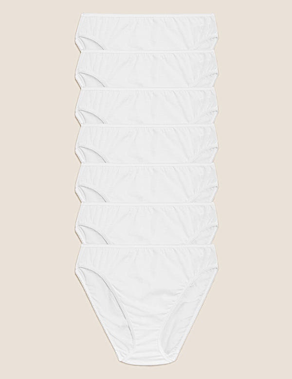 7pk Pure Cotton High Leg Knickers