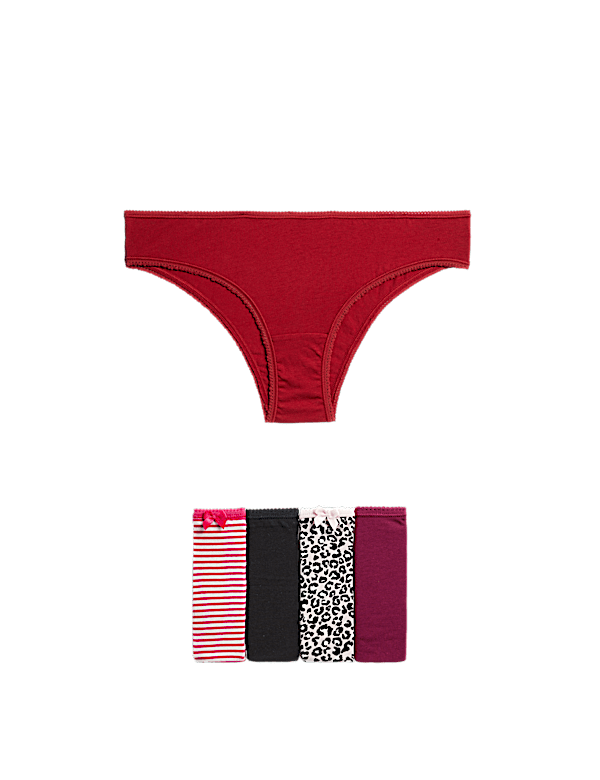 5pk Cotton Lycra&trade; Brazilian Knickers