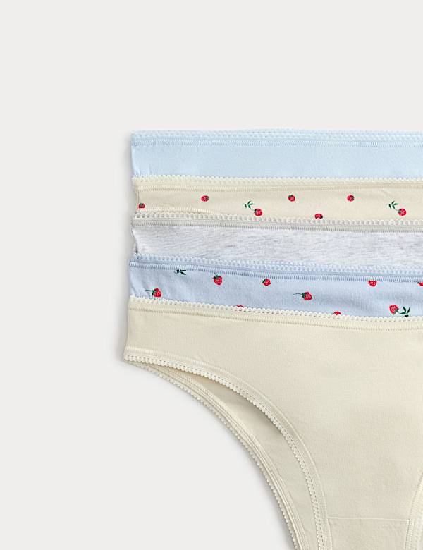5pk Cotton Lycra&trade; Brazilian Knickers