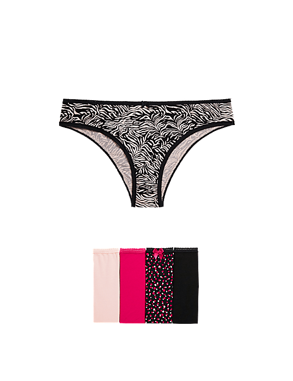 5pk Cotton Lycra™ Brazilian Knickers