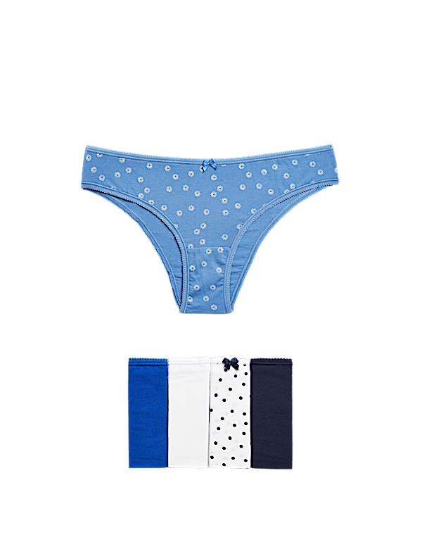 5pk Cotton Lycra&trade; Brazilian Knickers