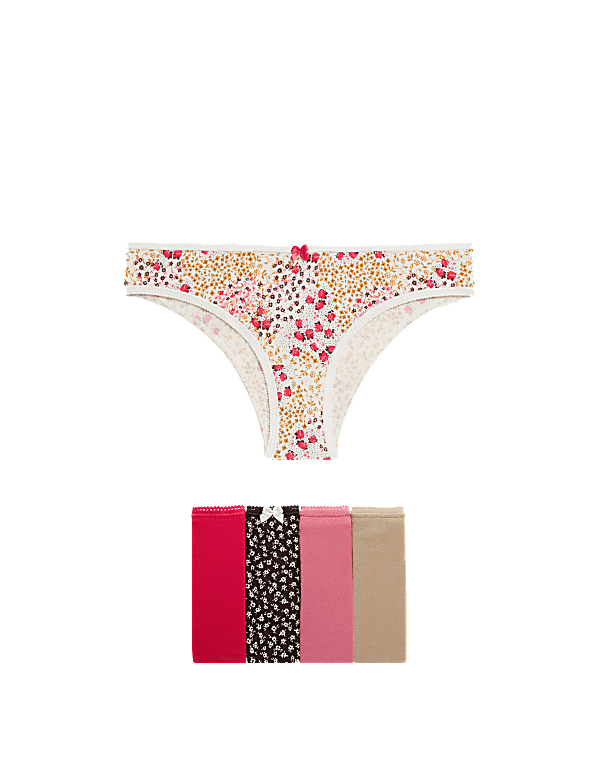 5pk Cotton Lycra™ Brazilian Knickers