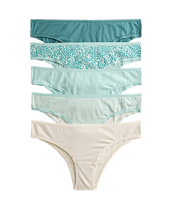 5pk Cotton Lycra™ Brazilian Knickers