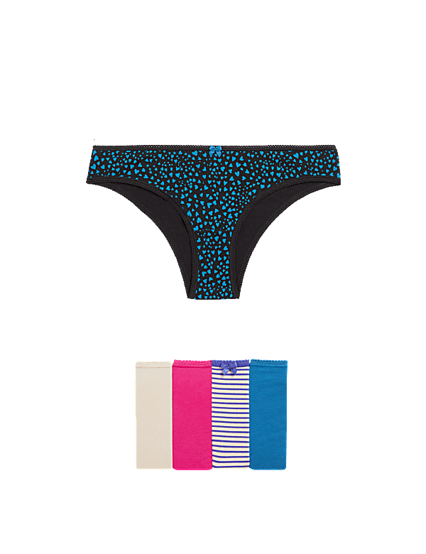 5pk Cotton Lycra™ Brazilian Knickers