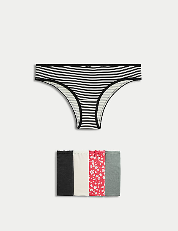 5pk Cotton Lycra™ Brazilian Knickers