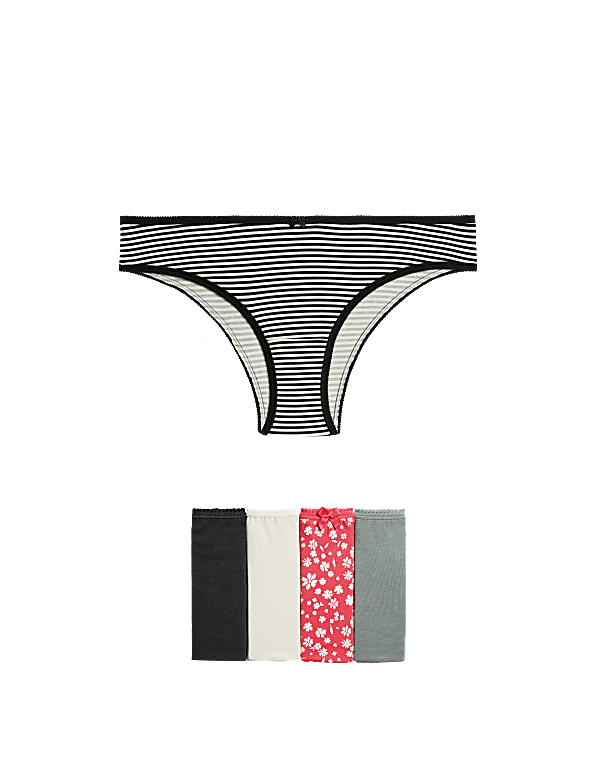 5pk Cotton Lycra™ Brazilian Knickers