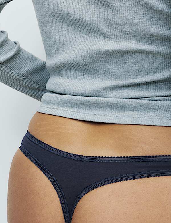 5 Pack Cotton Lycra&reg; Thongs - DK