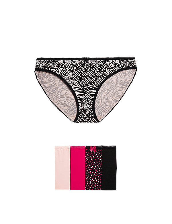 5pk Cotton Lycra™ Bikini Knickers