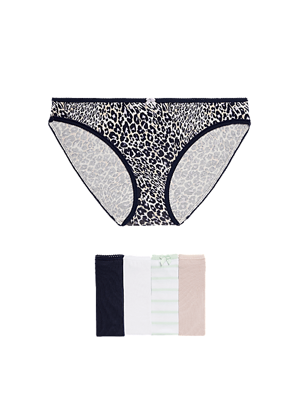 5pk Cotton Lycra™ Bikini Knickers