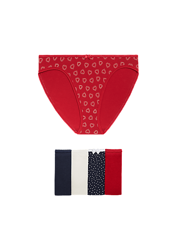 5pk Cotton Lycra™ High Leg Knickers