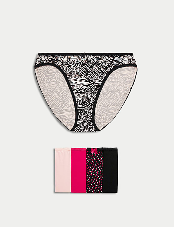 5pk Cotton Lycra™ High Leg Knickers