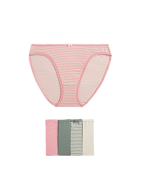 5pk Cotton Lycra™ High Leg Knickers