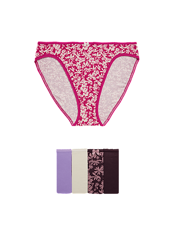 5pk Cotton Lycra™ High Leg Knickers
