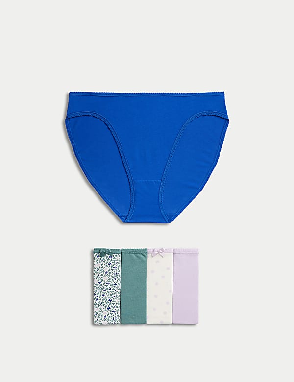 5pk Cotton Lycra™ High Leg Knickers