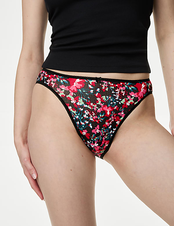 5pk Cotton Lycra™ High Leg Knickers
