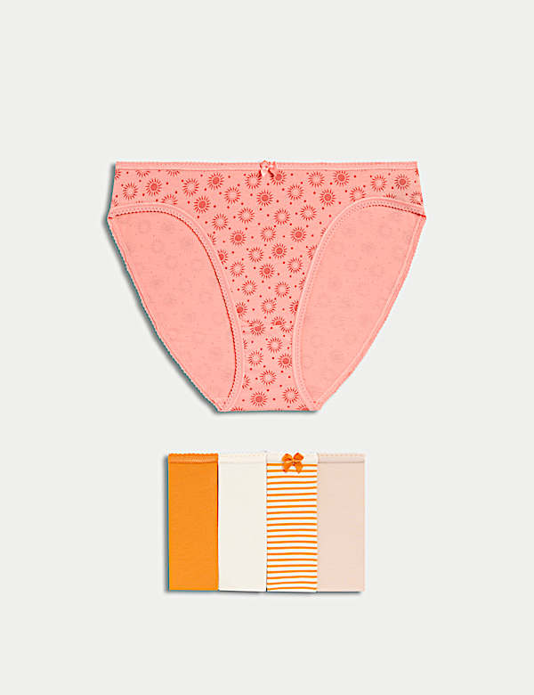 5pk Cotton Lycra&trade; High Leg Knickers