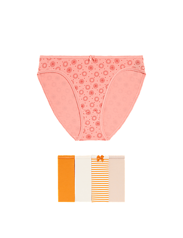 5pk Cotton Lycra™ High Leg Knickers