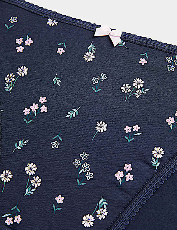 5pk Cotton Lycra™ High Leg Knickers