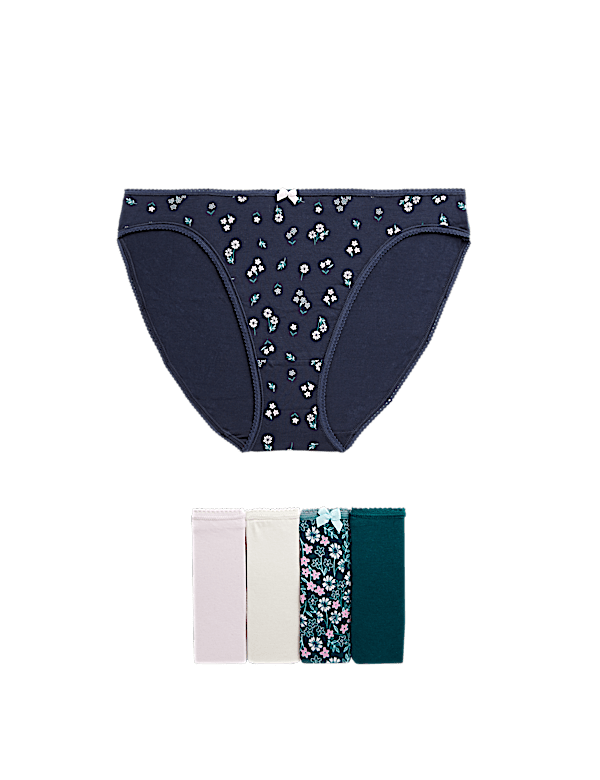 5pk Cotton Lycra™ High Leg Knickers