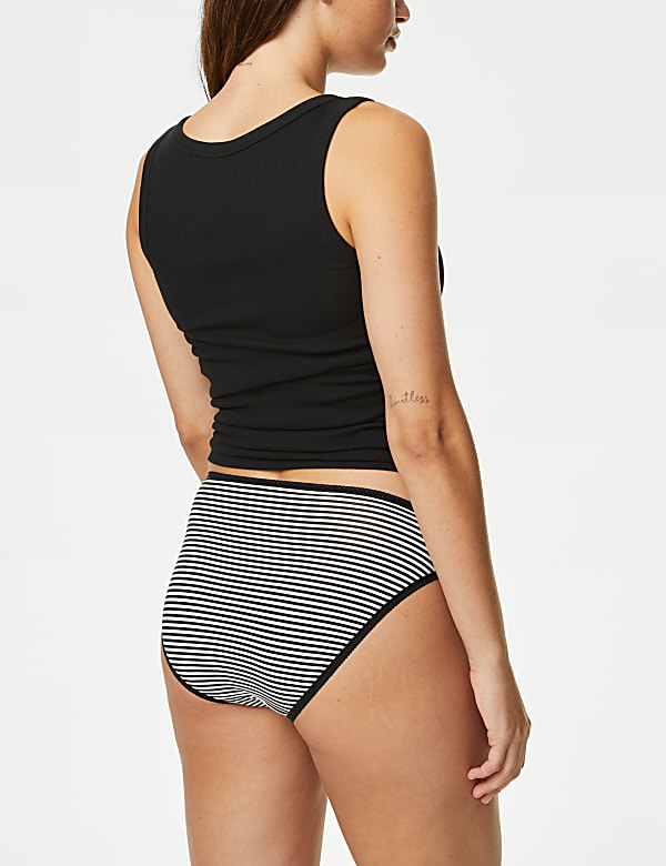 5pk Cotton Lycra™ High Leg Knickers