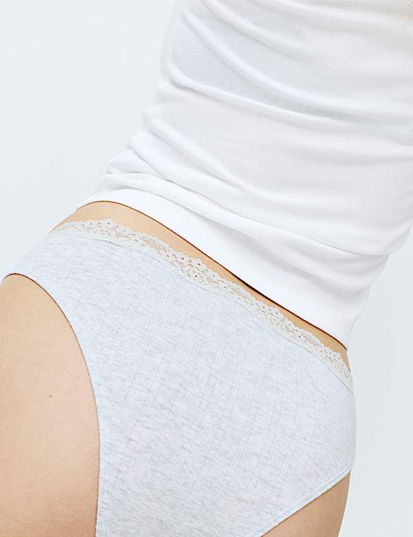 3 Pack Floral Pointelle Brazilian Knickers - LU