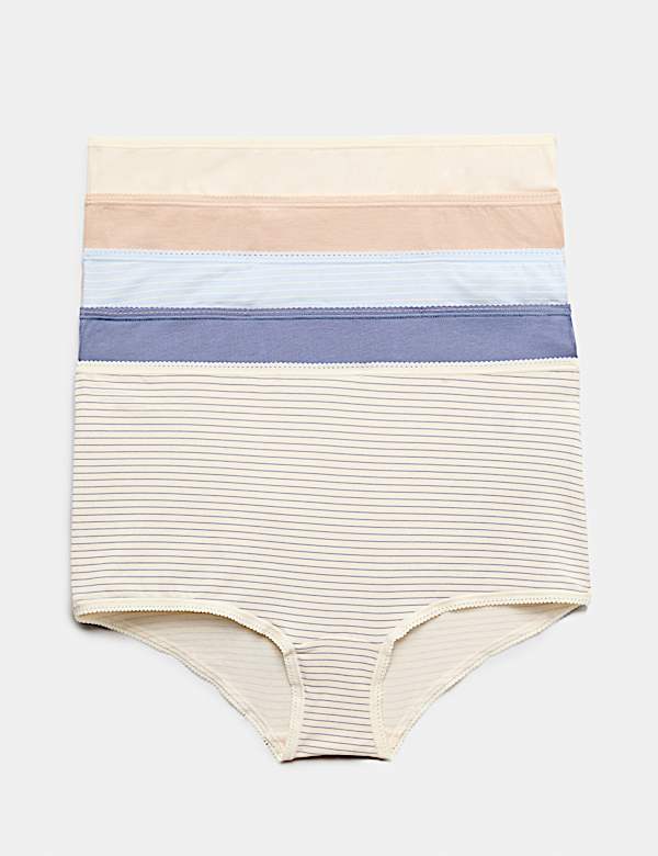 5pk Cotton Lycra&trade; High Rise Shorts