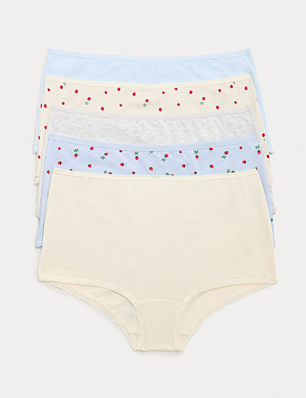 5pk Cotton Lycra&trade; High Rise Shorts